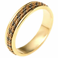 Item # 110141E - Tri-Color Wedding Band 18 kt Hand Made