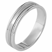 Item # 110501PP - Platinum 5mm wide Handmade Comfort Fit Wedding Band