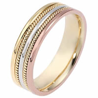 Item # 110511NA - 14 K Tri-Color Wedding Band