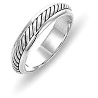 Item # 110851WE - 18K White Gold Comfort Fit 4.5mm Handmade Wedding Band