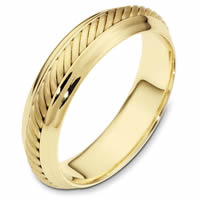 Item # 110871E - 18K Yellow Gold Comfort Fit 4.5mm Handmade Wedding Band