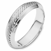 Item # 110871W - 14K White Gold Comfort Fit 4.5mm Handmade Wedding Band