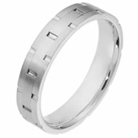 Item # 111121WE - 18K White Gold Comfort Fit, 5.0mm Wide Wedding Band