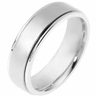 Item # 111511WE - 18K White Gold Comfort Fit, 6.0mm Wide Wedding Band