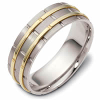 Item # 114251 - Hand MadeTwo-Tone 6.5mm Wide, Wedding Ring