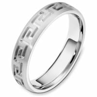 Item # 117941PP - Platinum Greek Key Carved Wedding Band