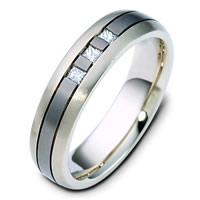 Item # 120641TG - Titanium-14 K Gold Diamond Wedding Ring