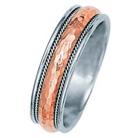 Item # 211091RE - Rose Gold and White Gold Classic Wedding Band
