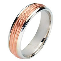 Item # 211141R - 14 Kt Rose Gold and White Gold Wedding Band