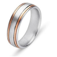 Item # 211161R - Rose Gold-White Gold Comfort Fit Wedding Band