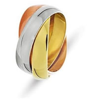 Item # 211171E - 18 Kt Tri-Color Gold Russian Wedding Band