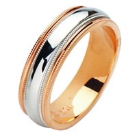 Item # 211191RE - Rose Gold-White Gold Comfort Fit Wedding Band