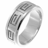 Item # 211241PP - Platinum Greek Spartan Key Wedding Band