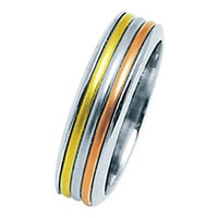 Item # 211321E - 18 Kt Two-Tone Wedding Band