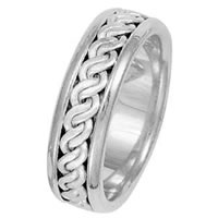 Item # 211511W - 14Kt White Gold Hand Made Braided Wedding Band