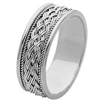 Item # 211531W - 14Kt White Gold Braided Wedding Band