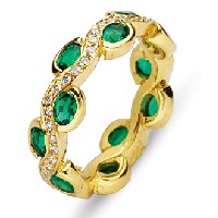 Item # 211963 - Emerald Diamond Eternity Band 14K