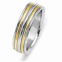 Item # 213478E - Wedding Ring, 18 Kt Two-Tone Gold