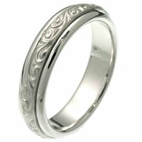 Item # 214041WE - 18 Kt White Gold Wedding Band