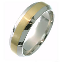 Item # 214106E - 18 Kt Two-Tone Wedding Band
