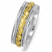 Item # 21474 - Hand Crafted 14 Kt Two-Tone Wedding Band 
