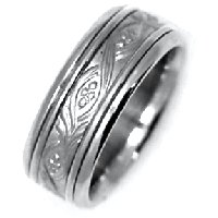 Item # 21492W - 14K White Gold Wedding Band