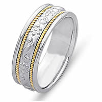 Item # 21494 - 14 Kt Two-Tone Hand Crafted Wedding Band