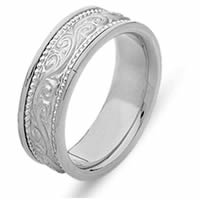 Item # 21497W - 14Kt Gold Hand Crafted Wedding Band
