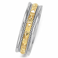 Item # 21523E - 18K Two-Tone Wedding Band