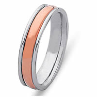 Item # 21529RE - Wedding Ring, 18 Kt Rose & White Gold