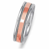 Item # 21530R - 14 Kt Rose & White Gold Wedding Ring