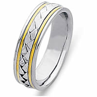 Item # 21645E - Wedding Ring, 18 Kt Two-Tone Hand Made