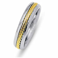 Item # 216481E - 18 Kt Two-Tone Hand Made Wedding Ring.