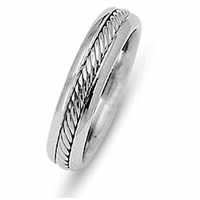 Item # 216481W - 14 Kt White Gold Hand Made Wedding Ring