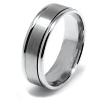 Item # 22701WE - White Gold Hand Crafted Comfort Fit Wedding Band.