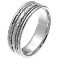Item # 27541W - 14 Kt White Gold Carved Wedding Ring