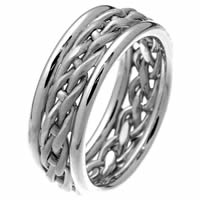 Item # 28781WE - 18 Kt White Gold Braided Wedding Ring