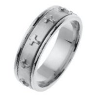 Item # 46107W - Cross Wedding Band