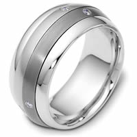 Item # 46988NTG - Titanium & 14kt Spinning Diamond Wedding Ring 