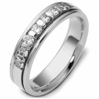 Item # 47243WE - 18kt White Gold Diamond Wedding Ring