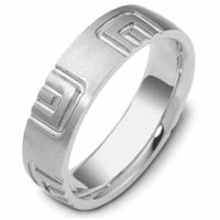 Item # 47493WE - White Gold Carved Wedding Ring