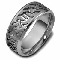 Item # 47542TI - Titanium Contemporary Carved Wedding Ring