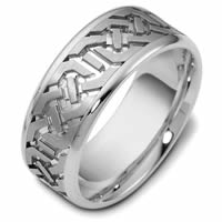 Item # 47542W - Contemporary Carved Wedding Ring