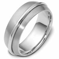 Item # 47560W - 14K White Gold Contemporary Wedding Ring
