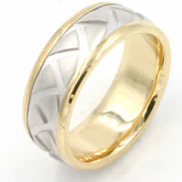 Item # 47897 - Two-Tone Carved Wedding Ring