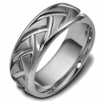 Item # 47897TI - Titanium Carved Wedding Ring