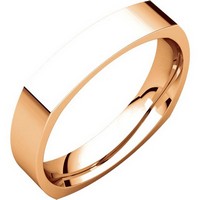 Item # 48214R - 14K Rose Gold Square Comfort Fit Men