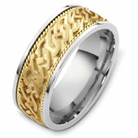 Item # 48263 - 14K Two-Tone Carved Wedding Ring