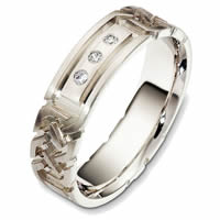 Item # 48286PD - Palladium Diamond Carved Wedding Ring