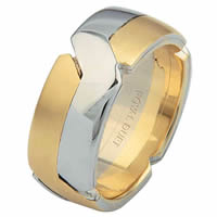 Item # 6873110E - 18Kt Two-Tone Wedding Ring, Tied Together